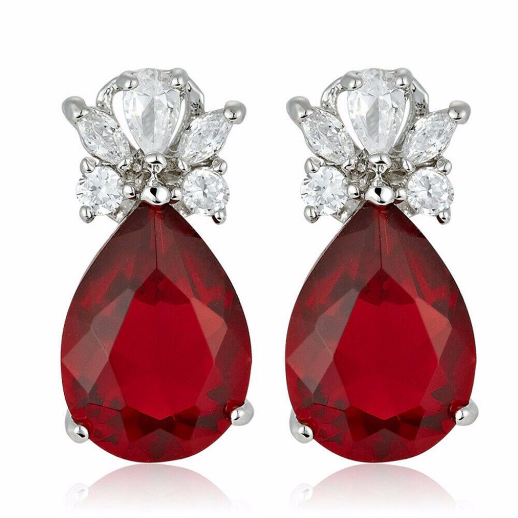 Ruby Cz Luxury Earrings 35$